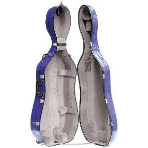 Bobelock 2000W Fiberglass Blue/Gray 4/4 Cello Case with Wheels