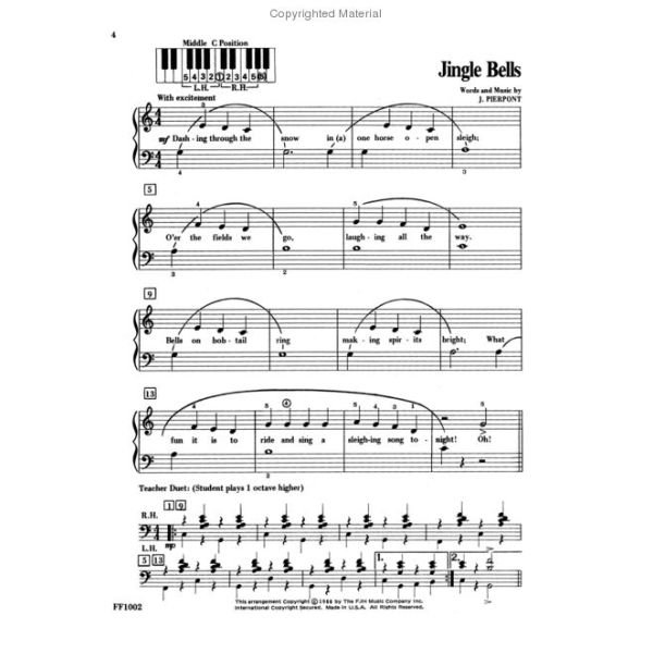 Faber Piano Adventures Playtime Piano Christmas Level 1 F-Finger Melodies - Faber  Piano