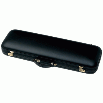 GEWA Jaeger Prestige 4/4 Violin Case - Leather - Oblong - Black Calf Leather/Burgundy