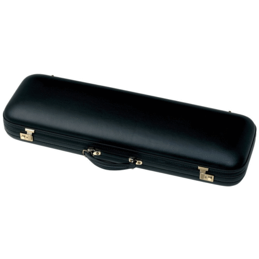GEWA Jaeger Prestige 4/4 Violin Case - Leather - Oblong - Black Calf Leather/Burgundy