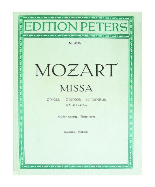 Mozart Mass in C Minor Piano Edition Peters