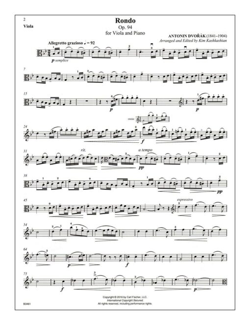 Dvorak Rondo Op 94 Viola and Piano