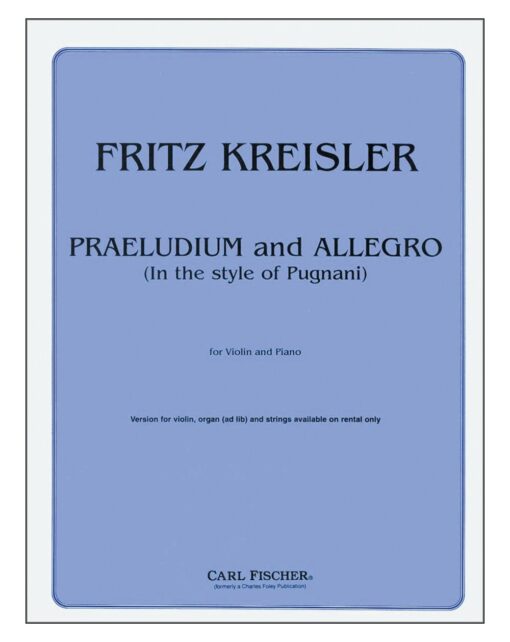 Friedrich Kreisler Praeludium and Allegro for Violin and Piano