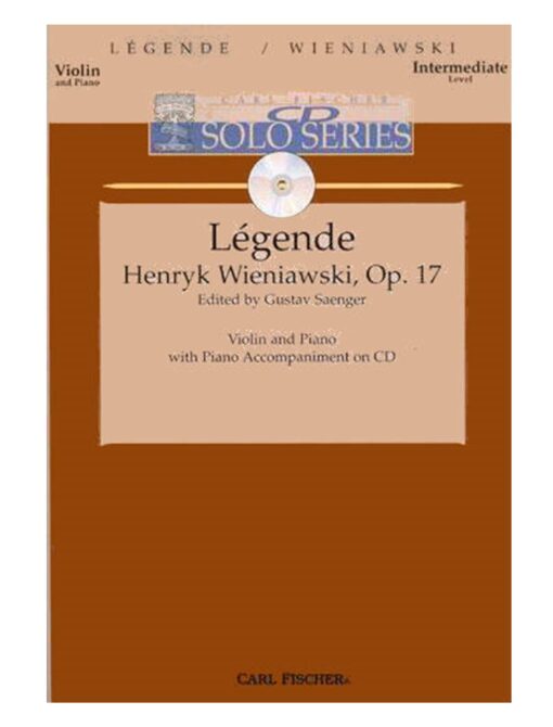 Henryk Wieniawski - Legende - Op.17 for Violin and Piano (with CD) (Intermediate) - Saenger - Carl Fischer