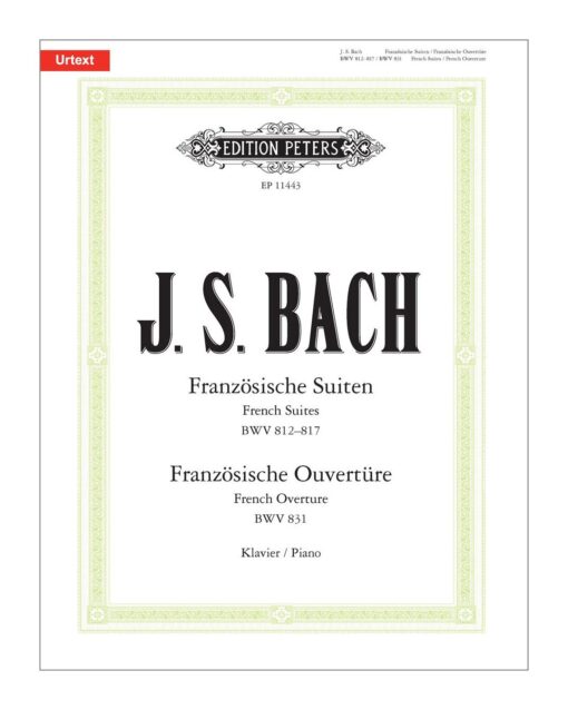 Bach French Suites-French Overture Piano Solo Edition Peters EP11443