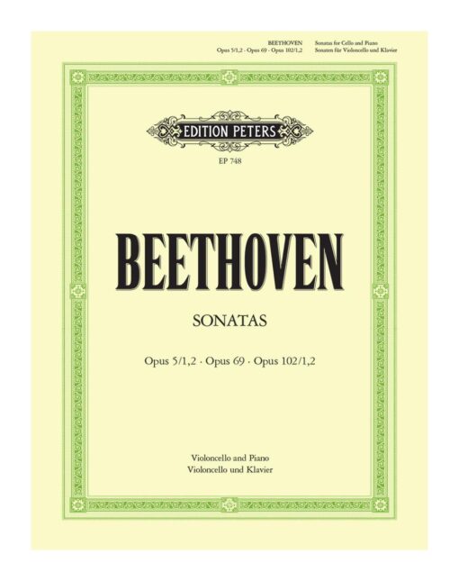 Beethoven Sonatas for Cello and Piano Edition Peters EP748