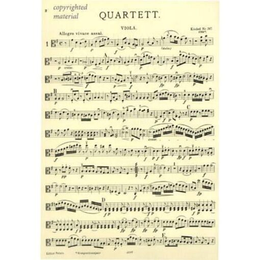 Mozart String Quartets EP16 Edition Peters Viola